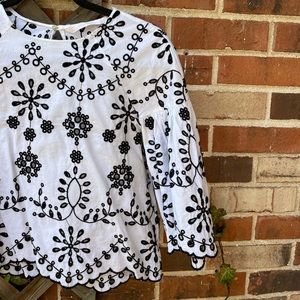 Embroidered cropped Zara blouse